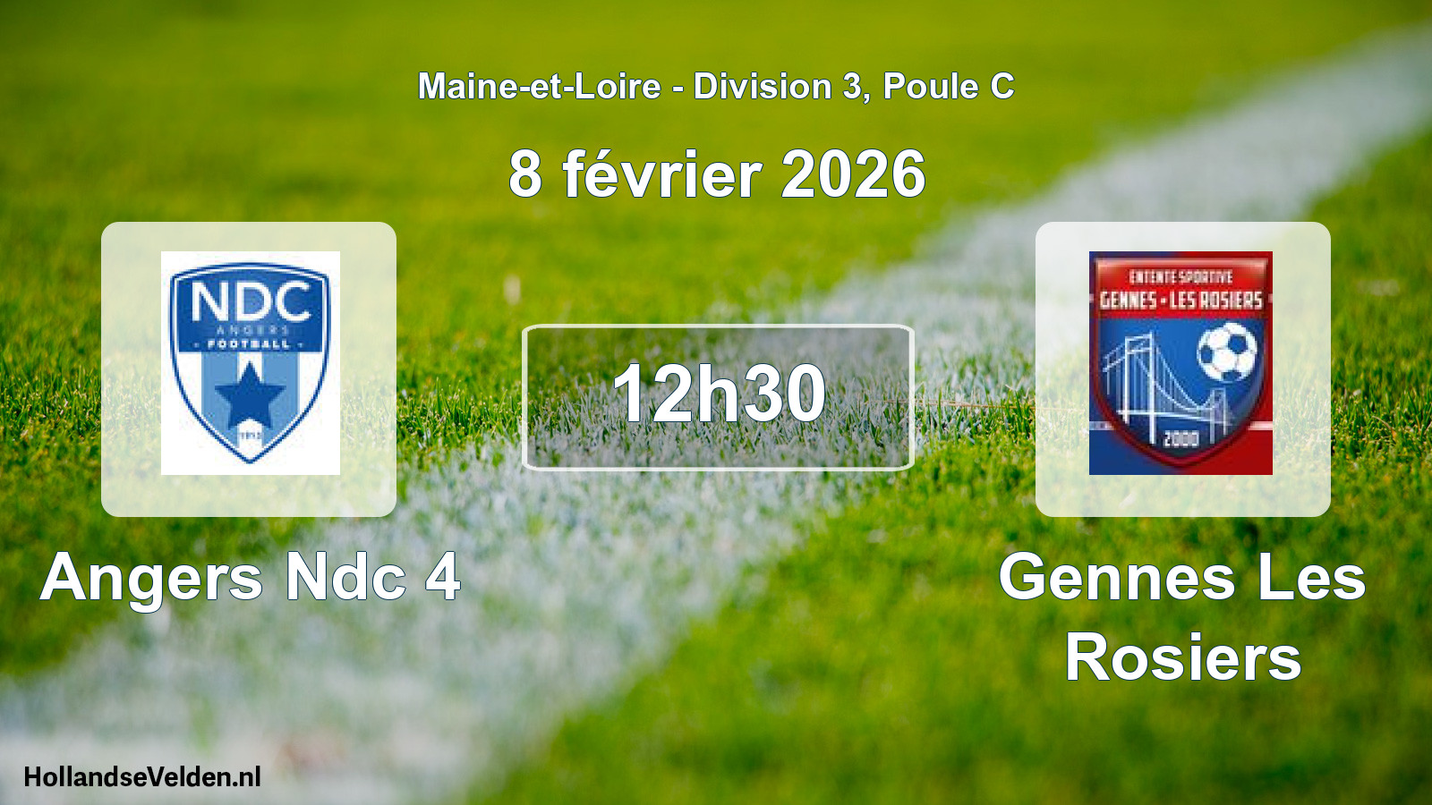 Geplande wedstrijd: Angers Ndc 4 - Gennes Les Rosiers (8 février 2026)