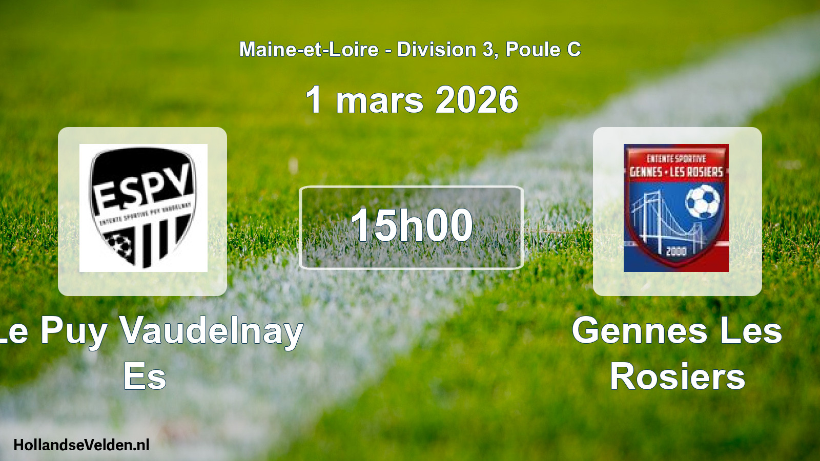 Scheduled Match: Le Puy Vaudelnay Es - Gennes Les Rosiers (1 March 2026)