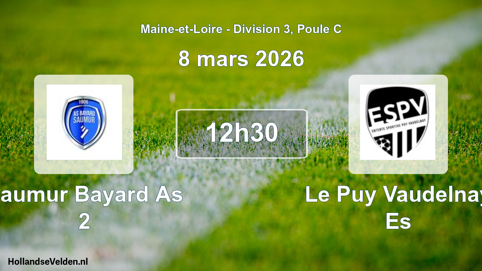 Scheduled Match: Saumur Bayard As 2 - Le Puy Vaudelnay Es (8 March 2026)