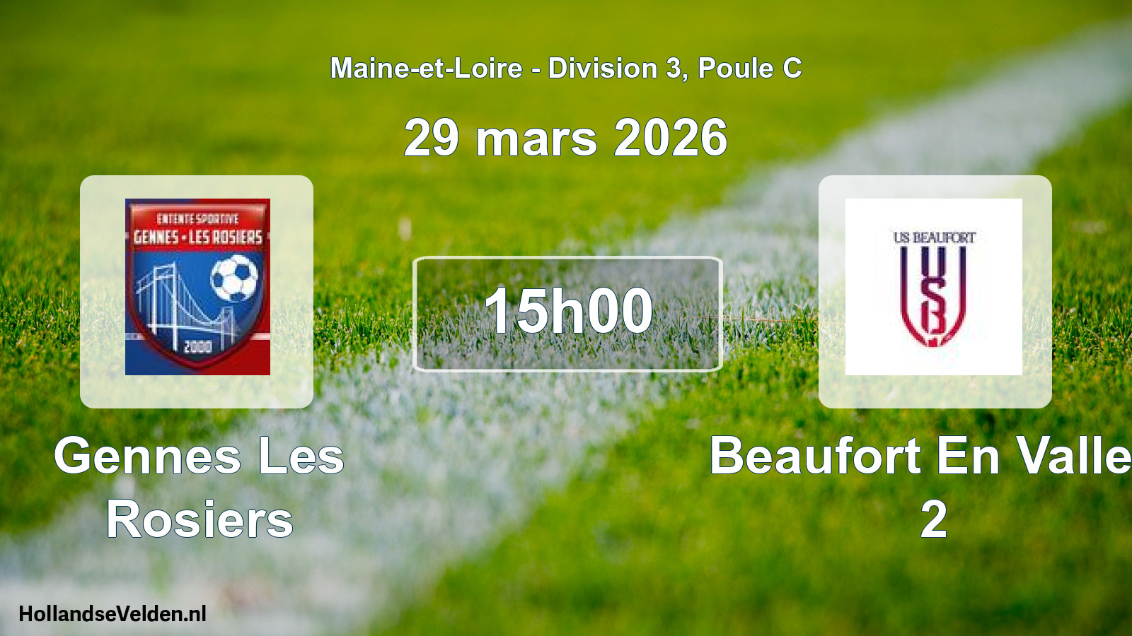 Geplande wedstrijd: Gennes Les Rosiers - Beaufort En Vallee 2 (29 mars 2026)