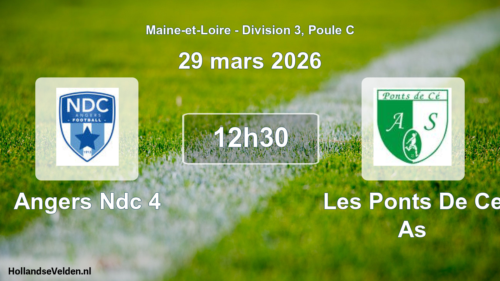 Geplande wedstrijd: Angers Ndc 4 - Les Ponts De Ce As (29 mars 2026)