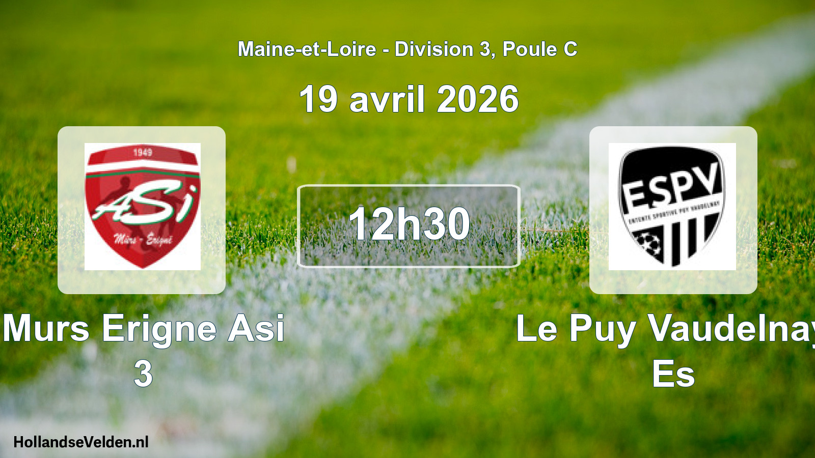 Scheduled Match: Murs Erigne Asi 3 - Le Puy Vaudelnay Es (19 April 2026)