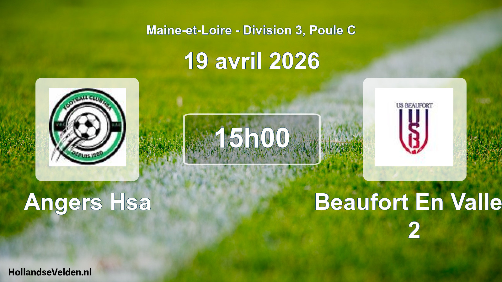 Geplande wedstrijd: Angers Hsa - Beaufort En Vallee 2 (19 april 2026)
