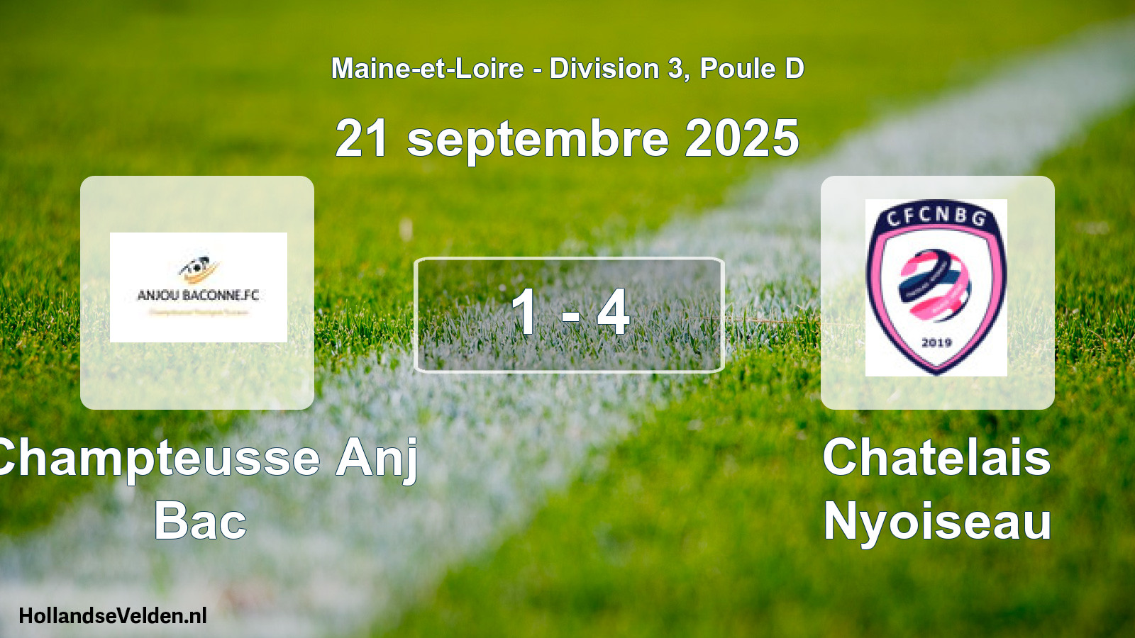 Gespeelde wedstrijd: Champteusse Anj Bac - Chatelais Nyoiseau 1 - 4 (21 septembre 2025)