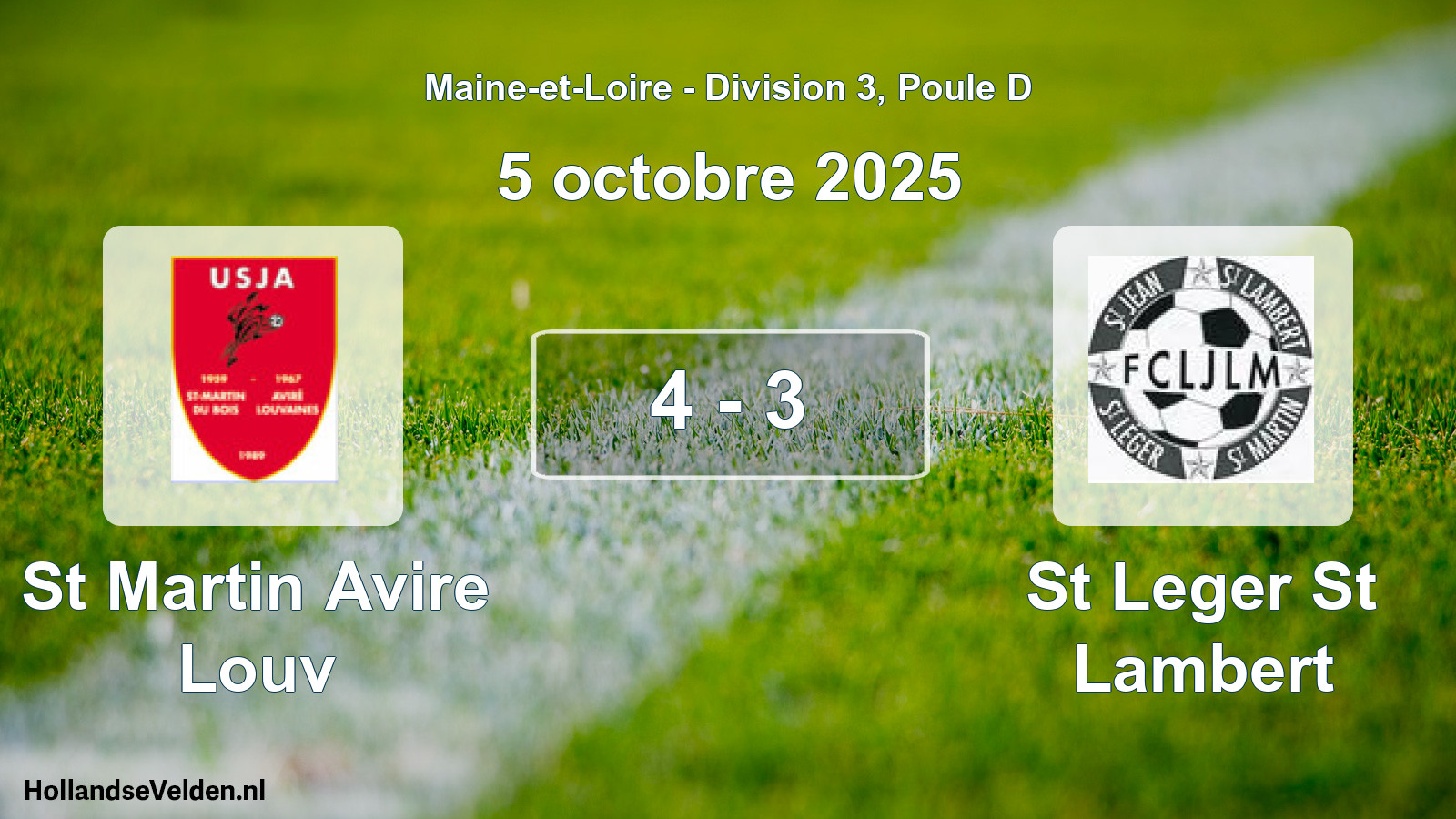 Gespeelde wedstrijd: St Martin Avire Louv - St Leger St Lambert 4 - 3 (5 oktober 2025)