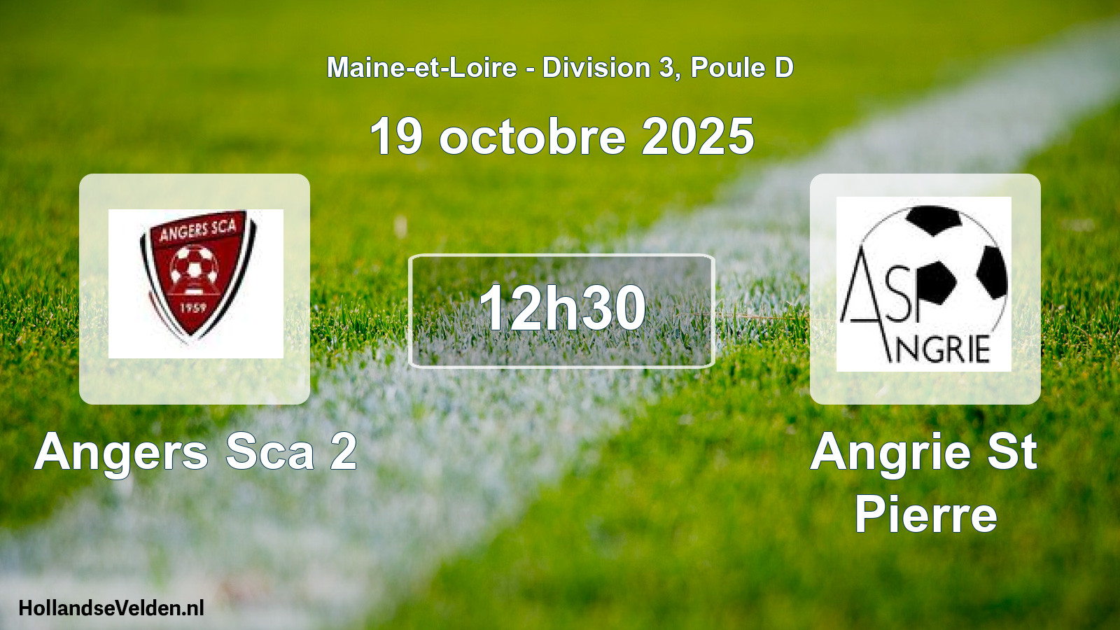 Geplande wedstrijd: Angers Sca 2 - Angrie St Pierre (19 octobre 2025)