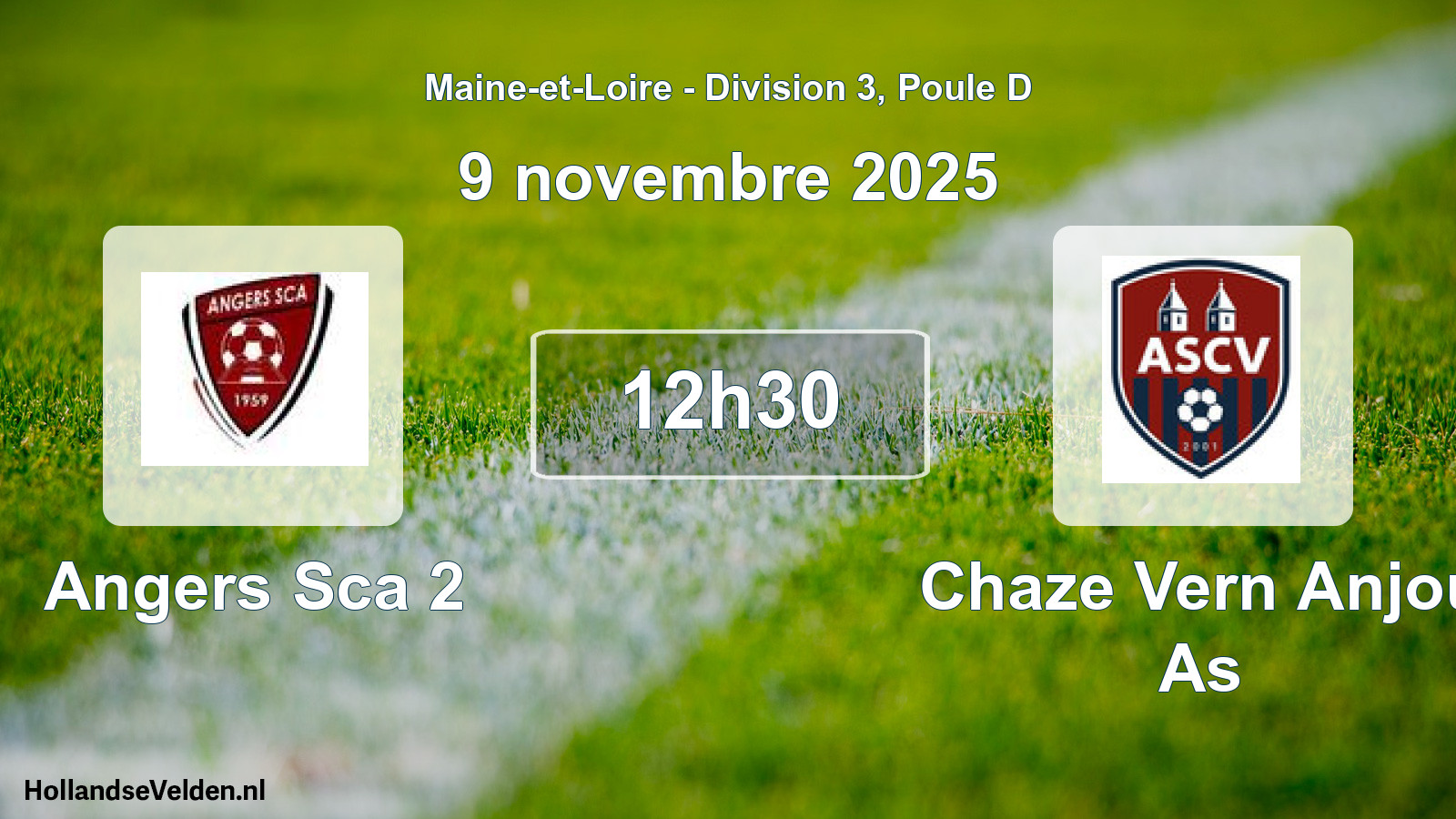 Geplande wedstrijd: Angers Sca 2 - Chaze Vern Anjou As (9 novembre 2025)