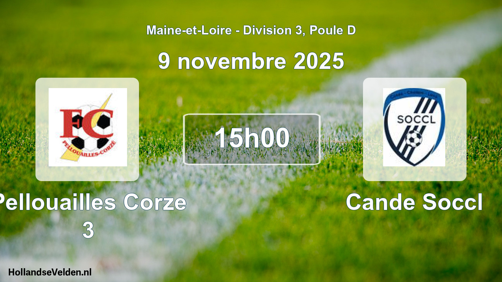 Geplande wedstrijd: Pellouailles Corze 3 - Cande Soccl (9 novembre 2025)