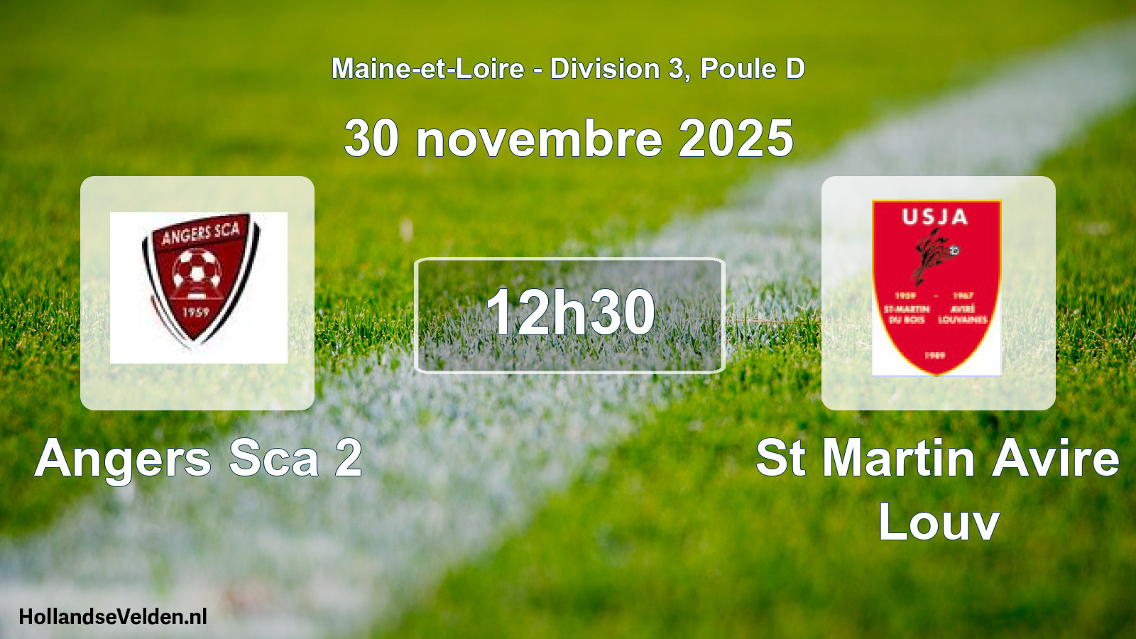 Geplande wedstrijd: Angers Sca 2 - St Martin Avire Louv (30 novembre 2025)