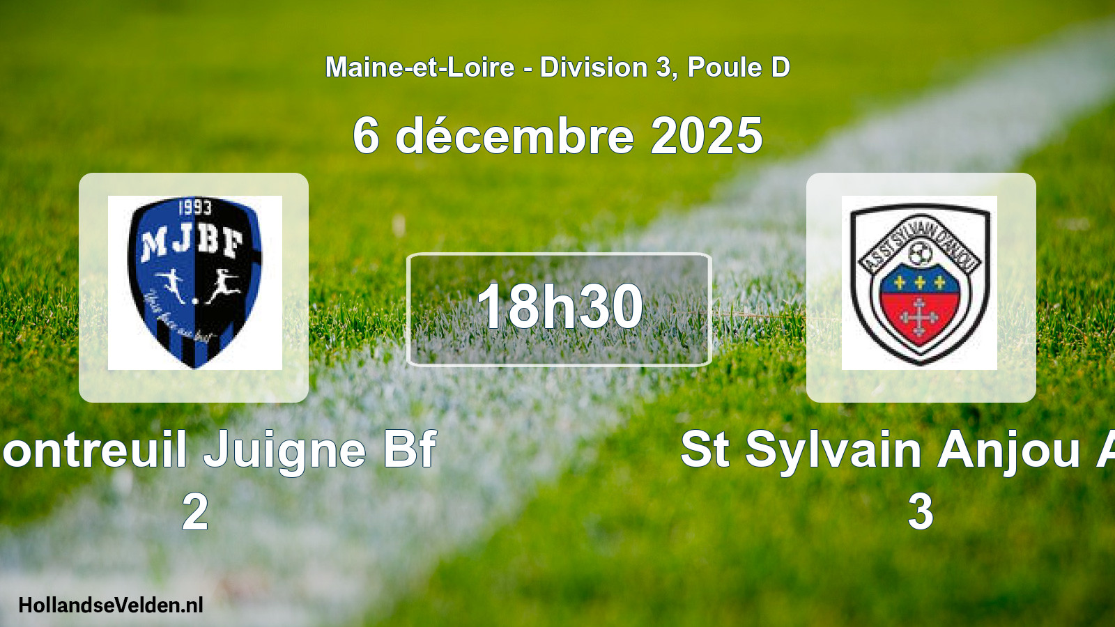 Geplande wedstrijd: Montreuil Juigne Bf 2 - St Sylvain Anjou As 3 (6 décembre 2025)