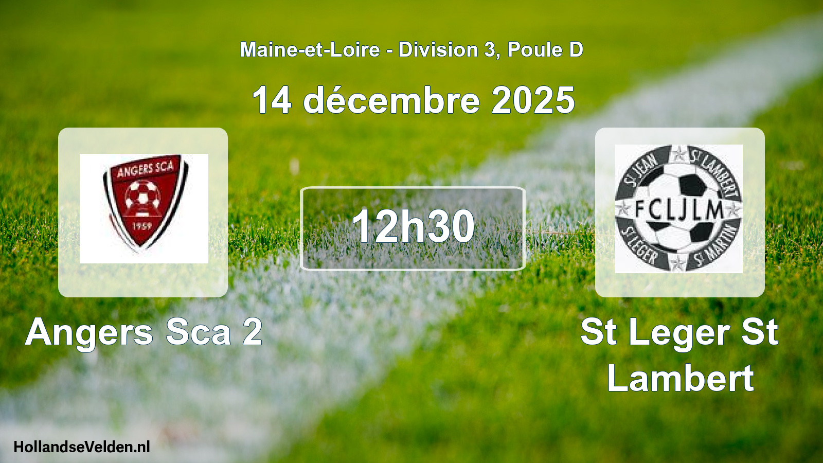 Geplande wedstrijd: Angers Sca 2 - St Leger St Lambert (14 december 2025)
