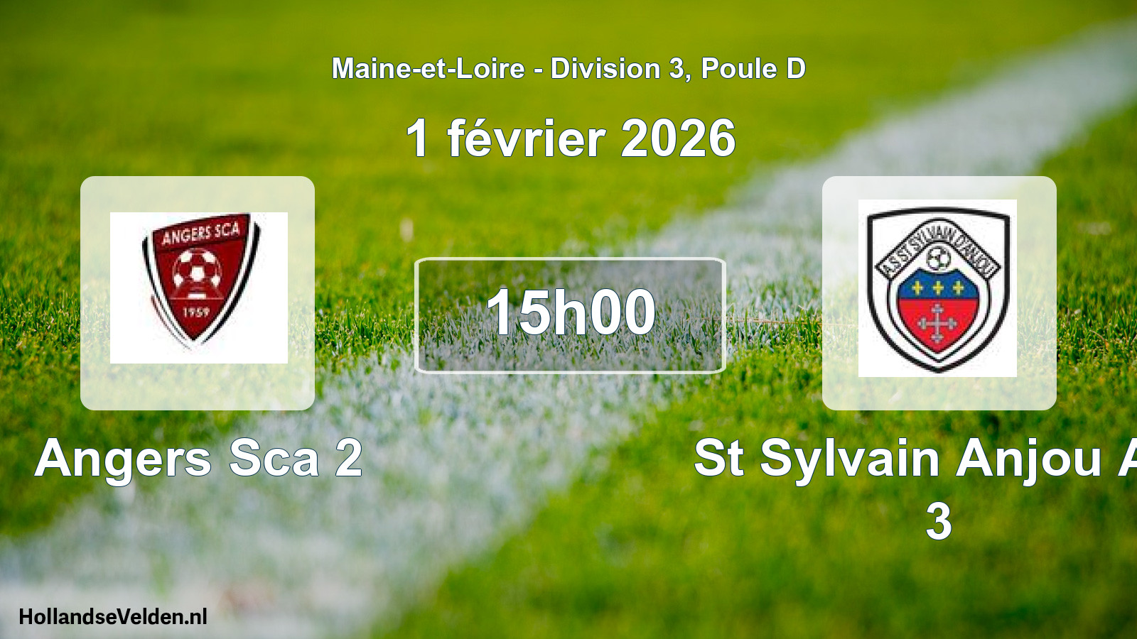 Geplande wedstrijd: Angers Sca 2 - St Sylvain Anjou As 3 (1 février 2026)