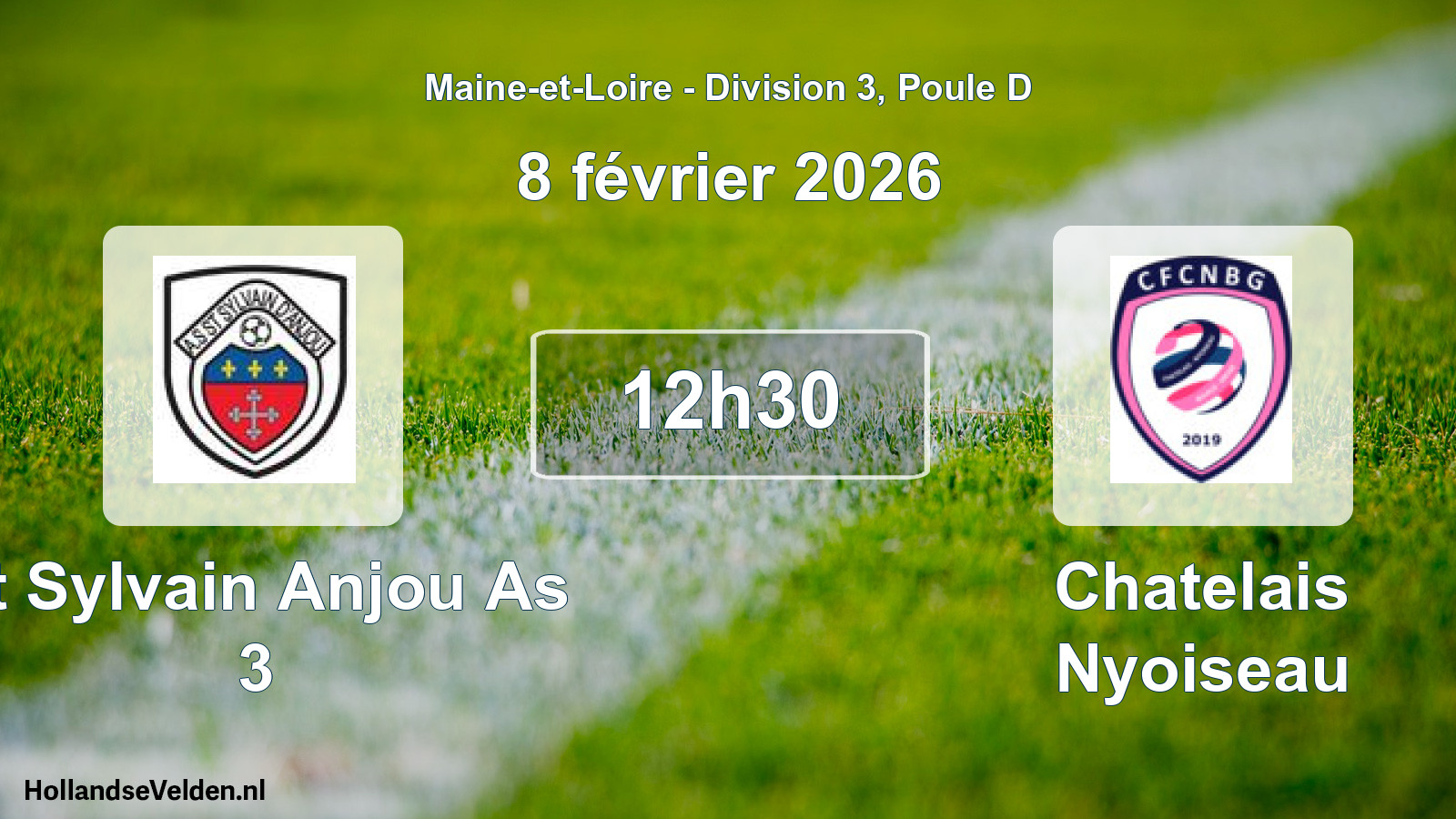 Geplande wedstrijd: St Sylvain Anjou As 3 - Chatelais Nyoiseau (8 février 2026)