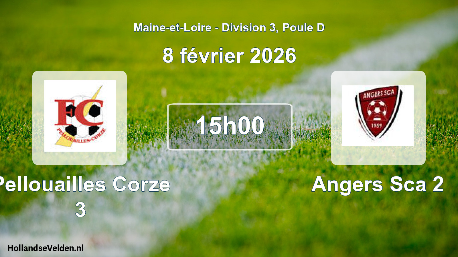 Geplande wedstrijd: Pellouailles Corze 3 - Angers Sca 2 (8 février 2026)