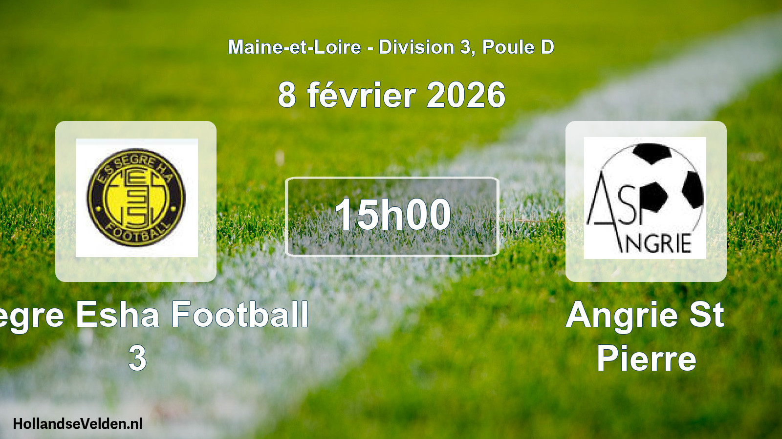 Scheduled Match: Segre Esha Football 3 - Angrie St Pierre (8 February 2026)