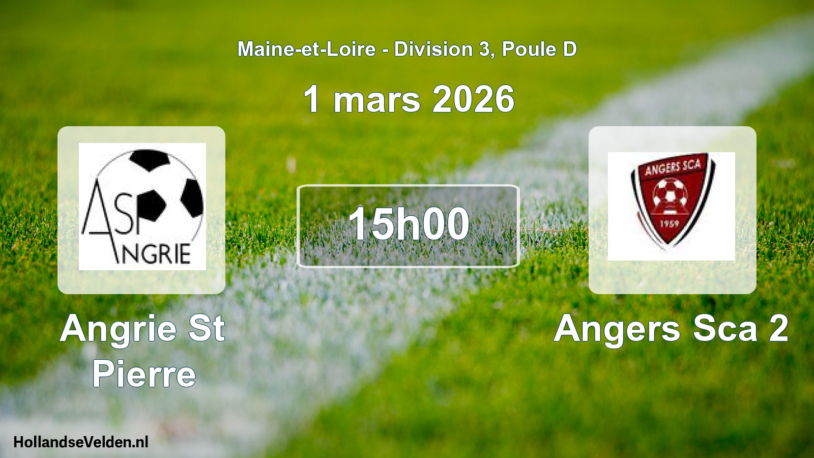 Geplande wedstrijd: Angrie St Pierre - Angers Sca 2 (1 maart 2026)