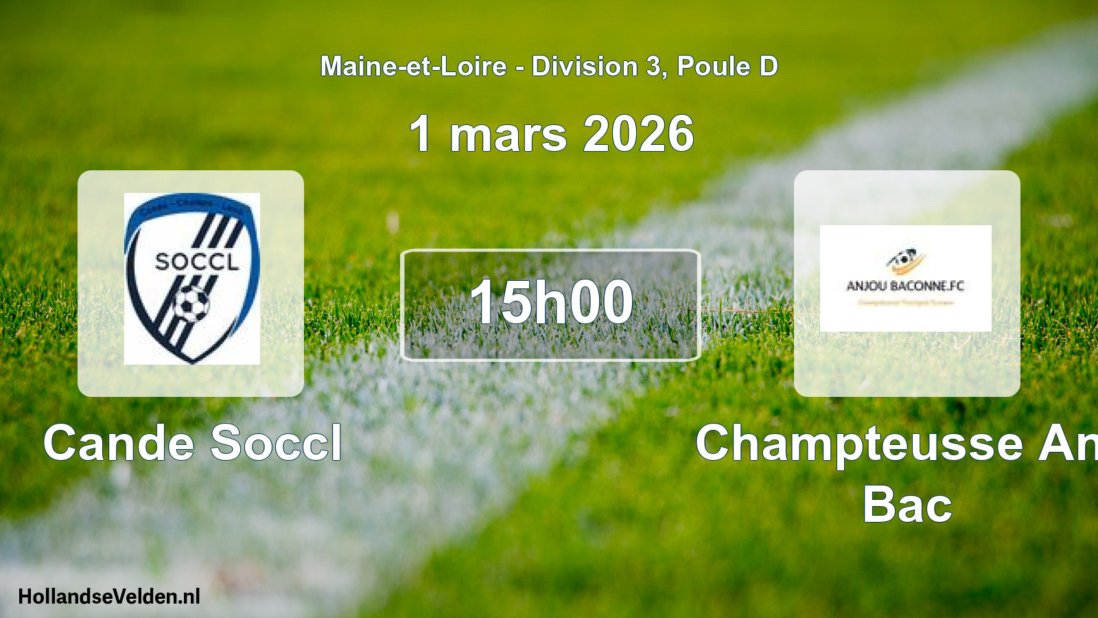 Geplande wedstrijd: Cande Soccl - Champteusse Anj Bac (1 mars 2026)