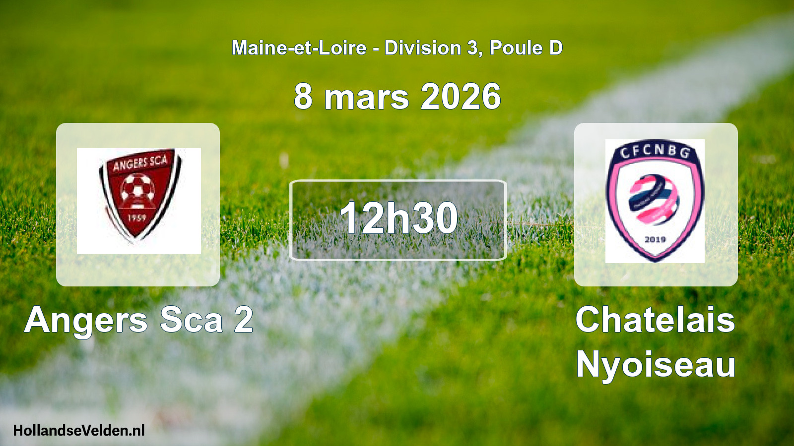 Geplande wedstrijd: Angers Sca 2 - Chatelais Nyoiseau (8 mars 2026)