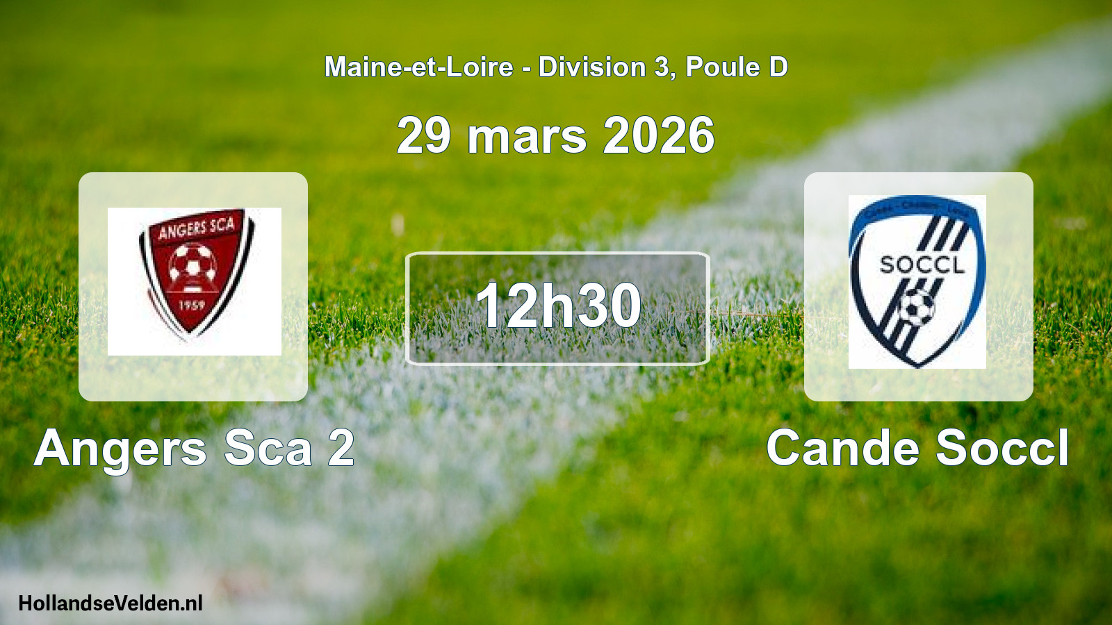 Geplande wedstrijd: Angers Sca 2 - Cande Soccl (29 mars 2026)