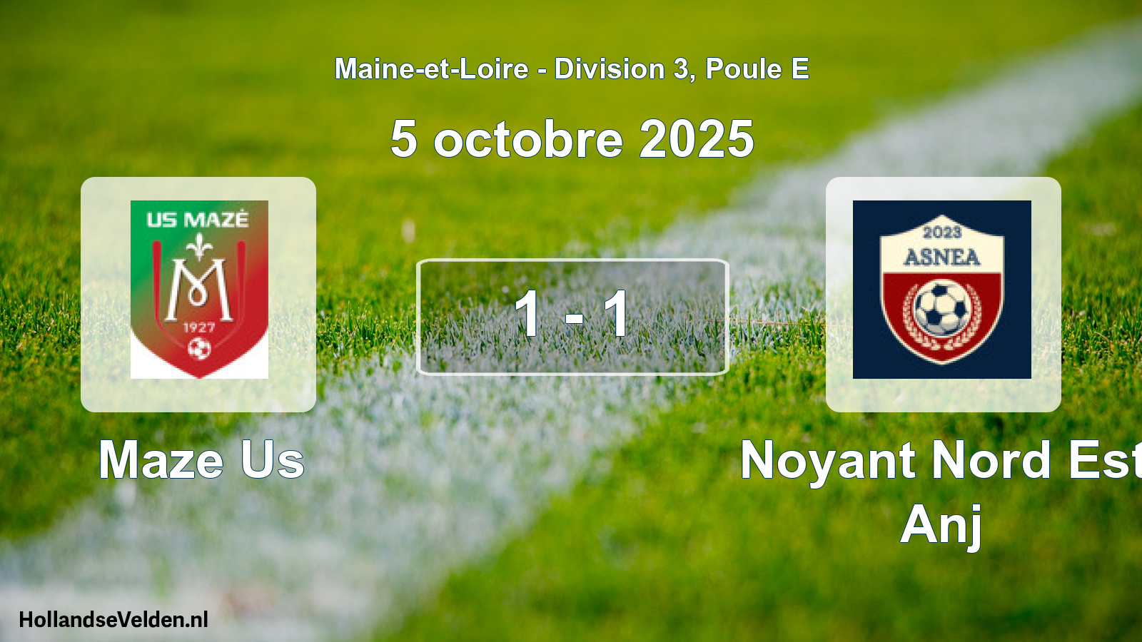 Total number of matches played: Maze Us - Noyant Nord Est Anj 1 - 1 (5 October 2025)