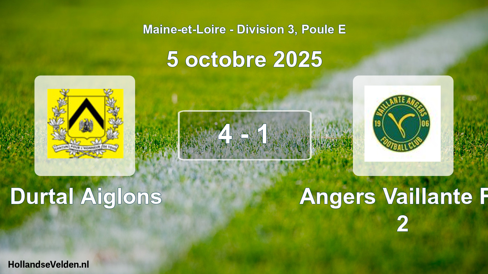 Gespeelde wedstrijd: Durtal Aiglons - Angers Vaillante Fc 2 4 - 1 (5 oktober 2025)