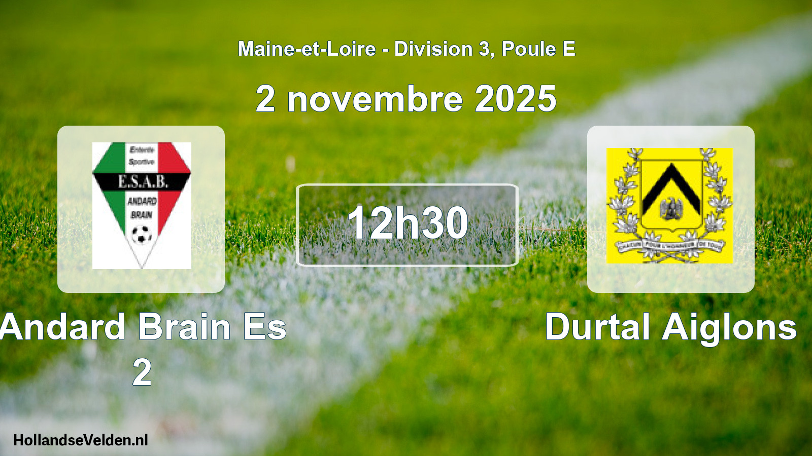 Geplande wedstrijd: Andard Brain Es 2 - Durtal Aiglons (2 novembre 2025)