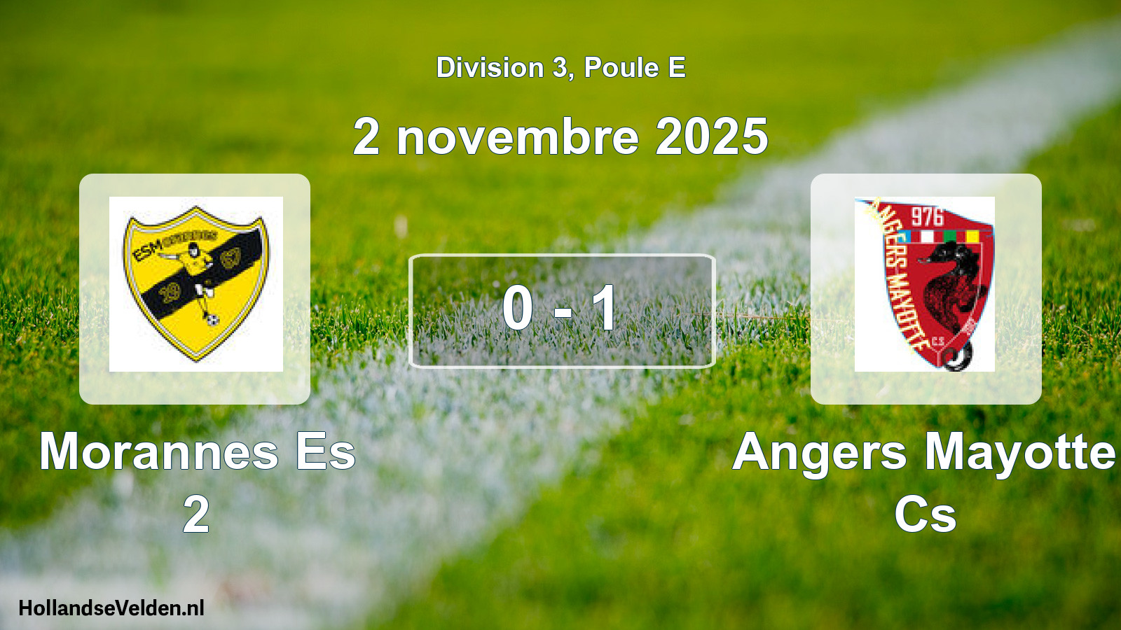 Gespeelde wedstrijd: Morannes Es 2 - Angers Mayotte Cs 0 - 1 (2 november 2025)