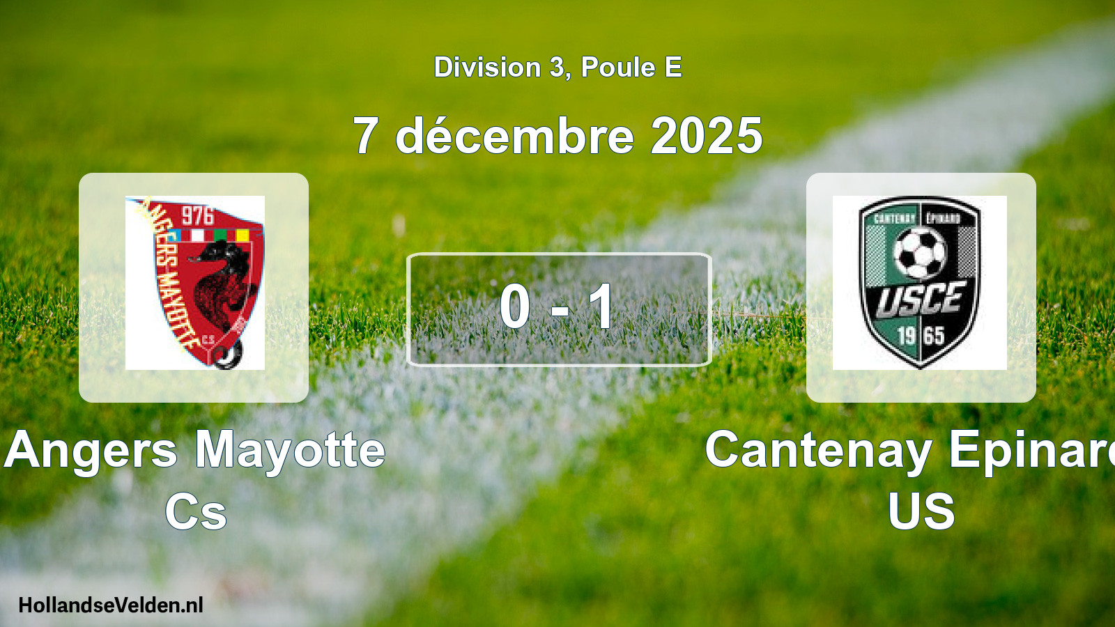 Gespeelde wedstrijd: Angers Mayotte Cs - Cantenay Epinard US 0 - 1 (7 december 2025)