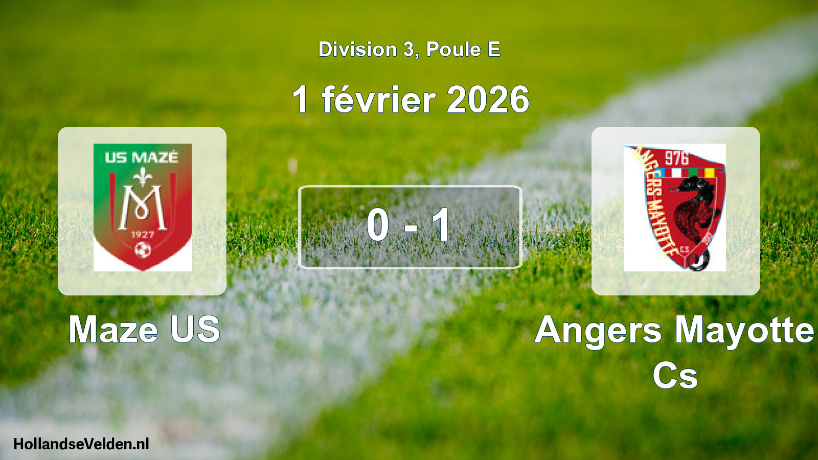 Match joué: Maze US - Angers Mayotte Cs 0 - 1 (1 février 2026)