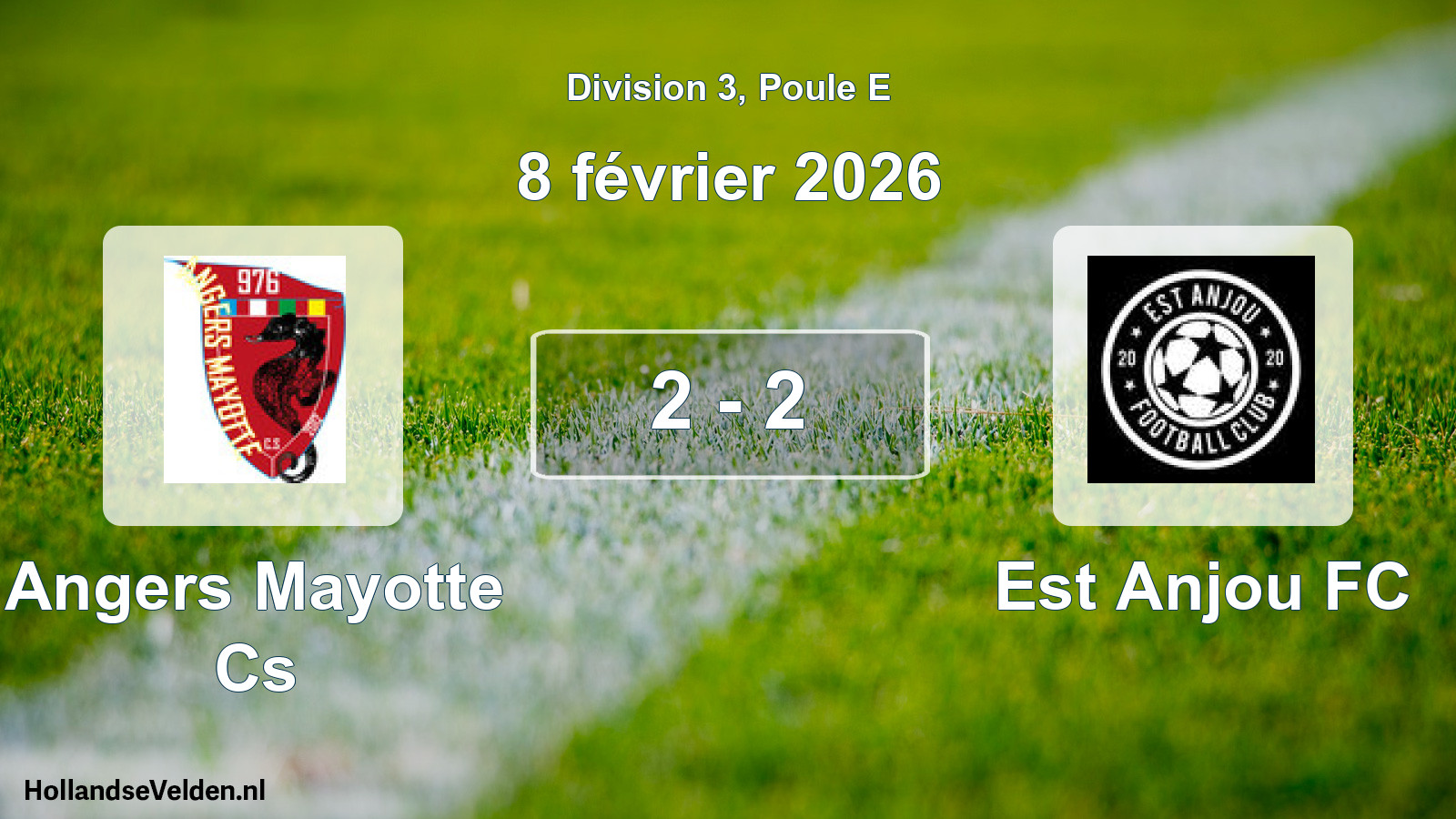 Gespeelde wedstrijd: Angers Mayotte Cs - Est Anjou FC 2 - 2 (8 februari 2026)