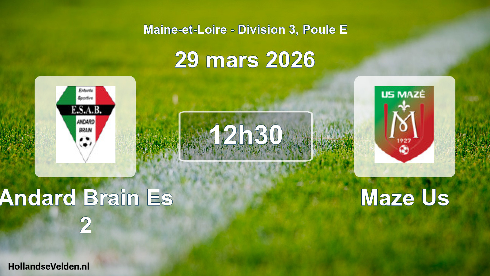 Geplande wedstrijd: Andard Brain Es 2 - Maze Us (29 mars 2026)