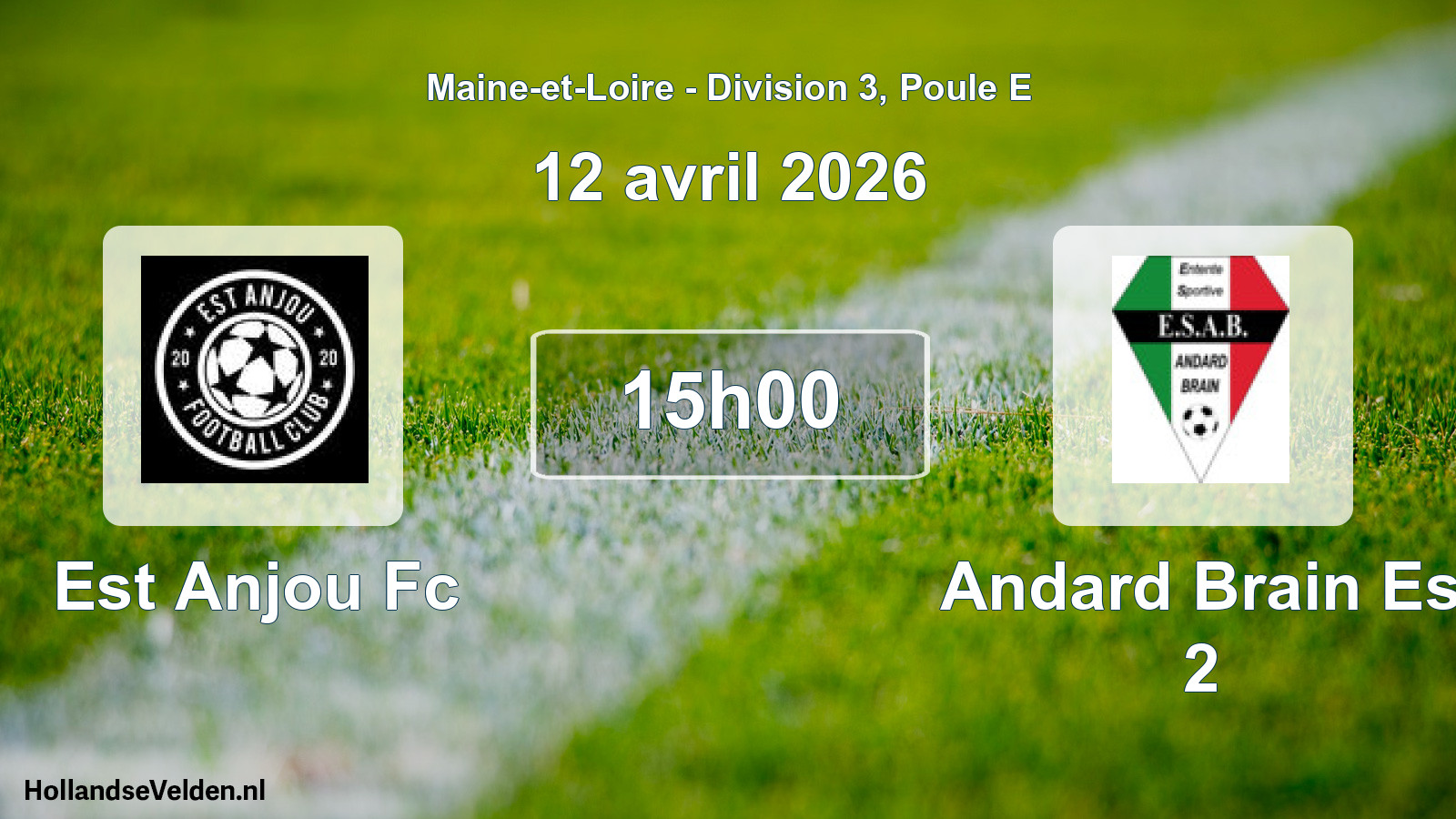 Geplande wedstrijd: Est Anjou Fc - Andard Brain Es 2 (12 april 2026)