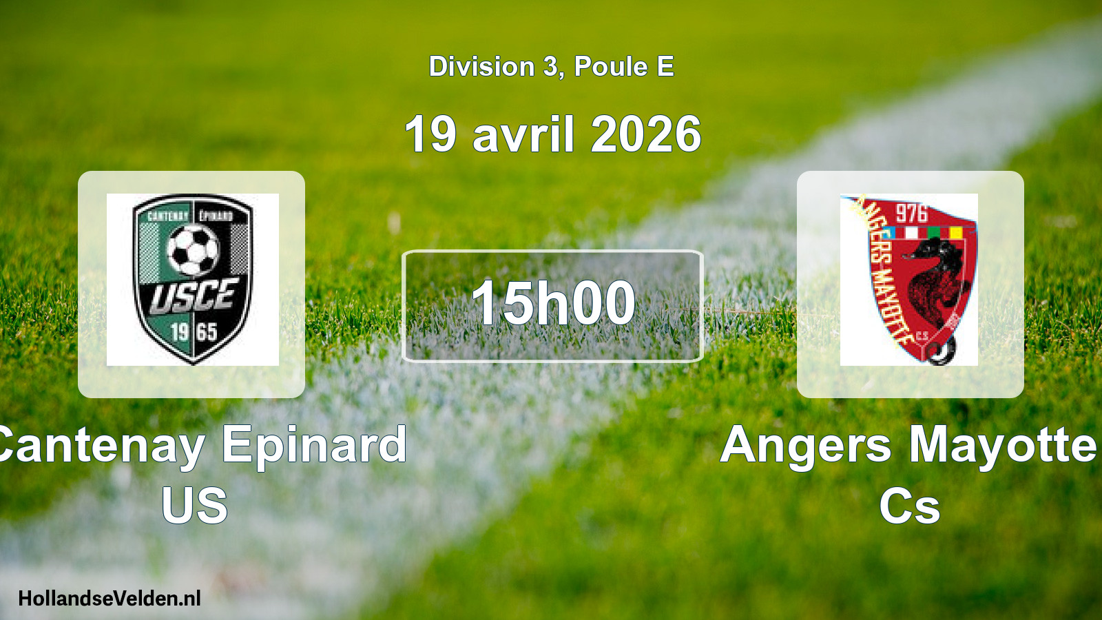 Match programmé: Cantenay Epinard US - Angers Mayotte Cs (19 avril 2026)