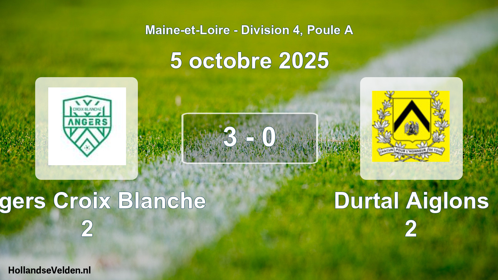 Total number of matches played: Angers Croix Blanche 2 - Durtal Aiglons 2 3 - 0 (5 October 2025)