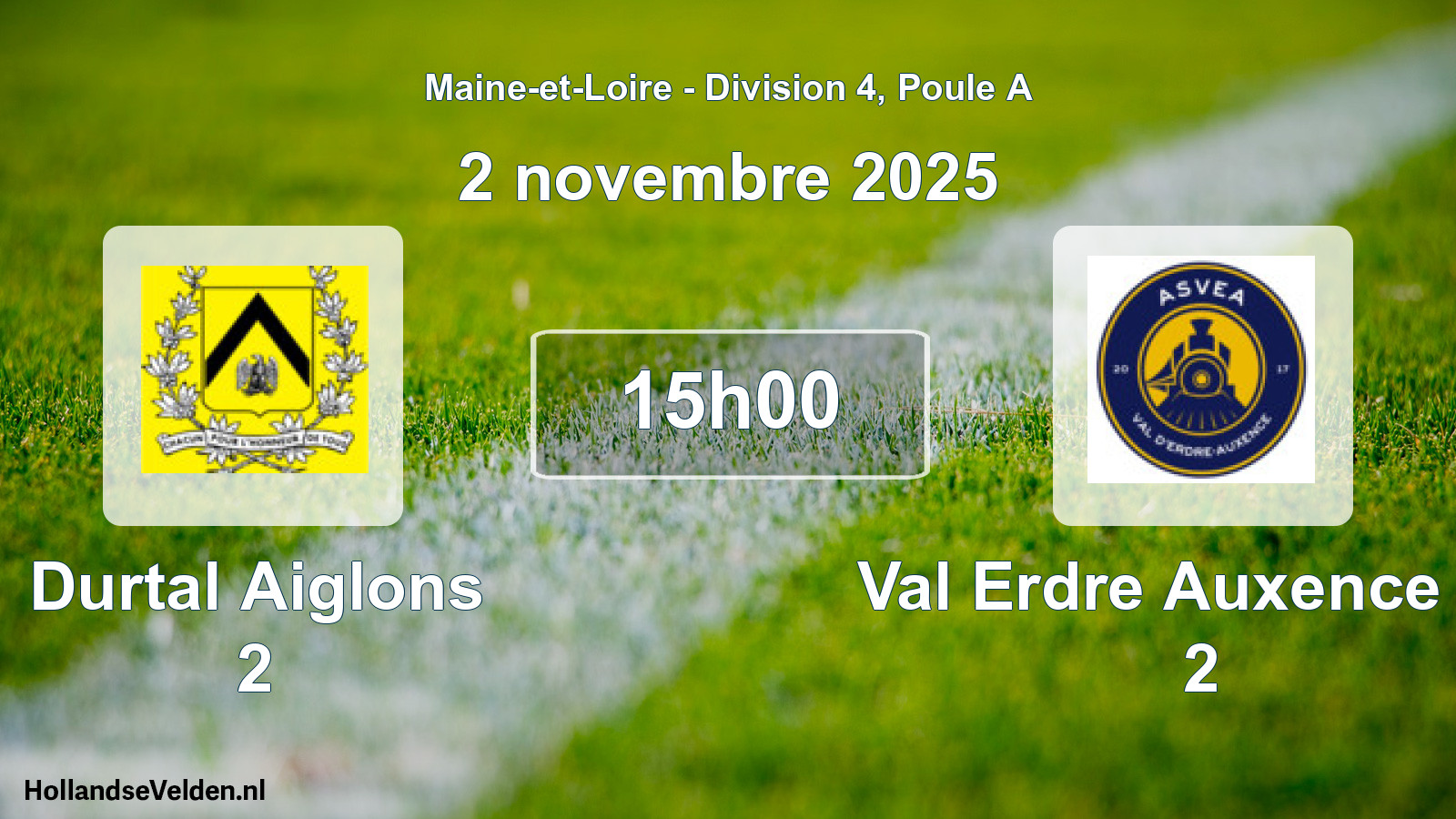 Geplande wedstrijd: Durtal Aiglons 2 - Val Erdre Auxence As 2 (2 novembre 2025)