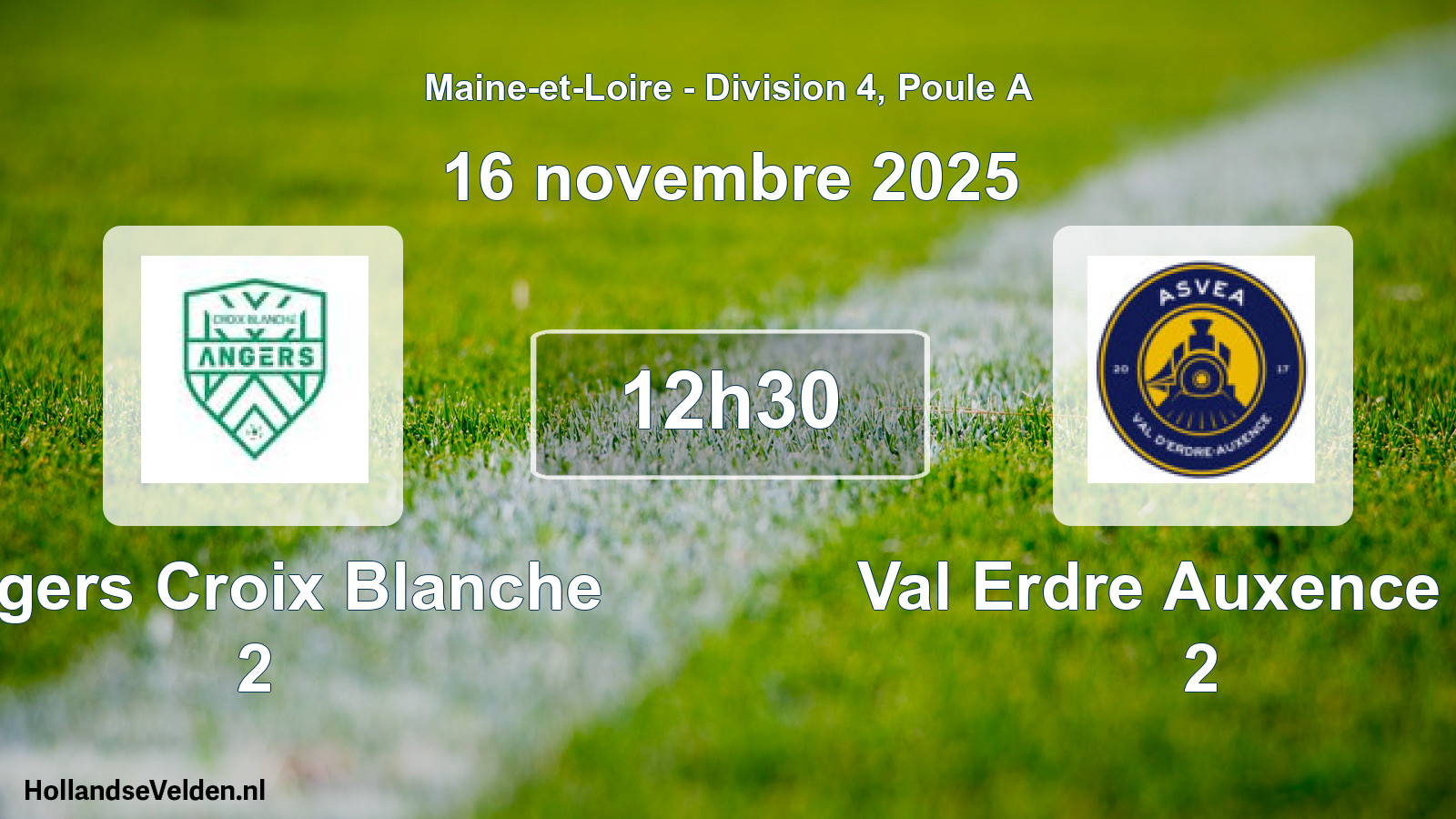 Scheduled Match: Angers Croix Blanche 2 - Val Erdre Auxence As 2 (16 November 2025)