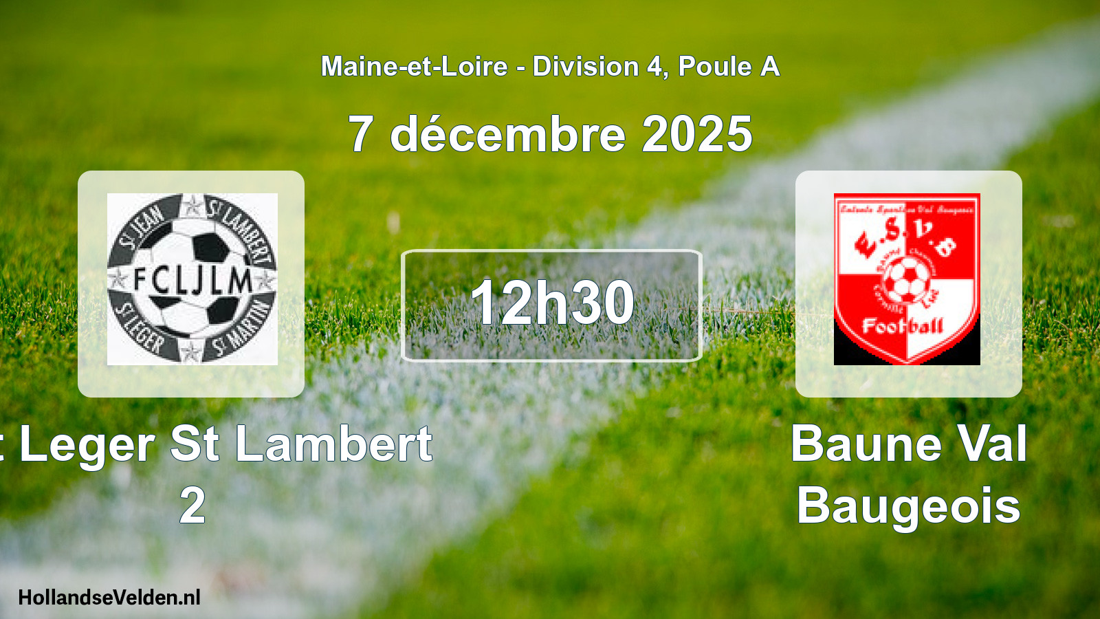 Geplande wedstrijd: St Leger St Lambert 2 - Baune Val Baugeois (7 décembre 2025)