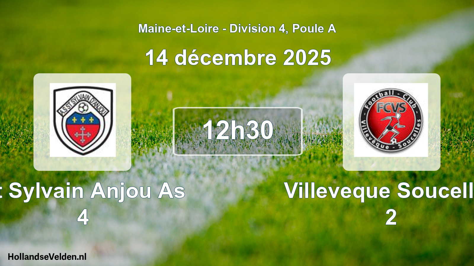 Geplande wedstrijd: St Sylvain Anjou As 4 - Villeveque Soucelles 2 (14 décembre 2025)