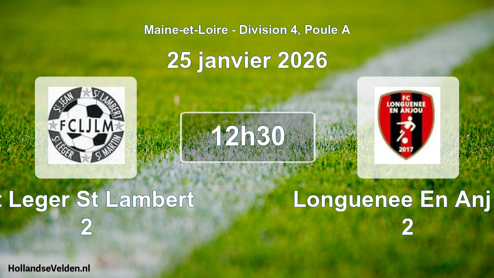Geplande wedstrijd: St Leger St Lambert 2 - Longuenee En Anj Fc 2 (25 janvier 2026)