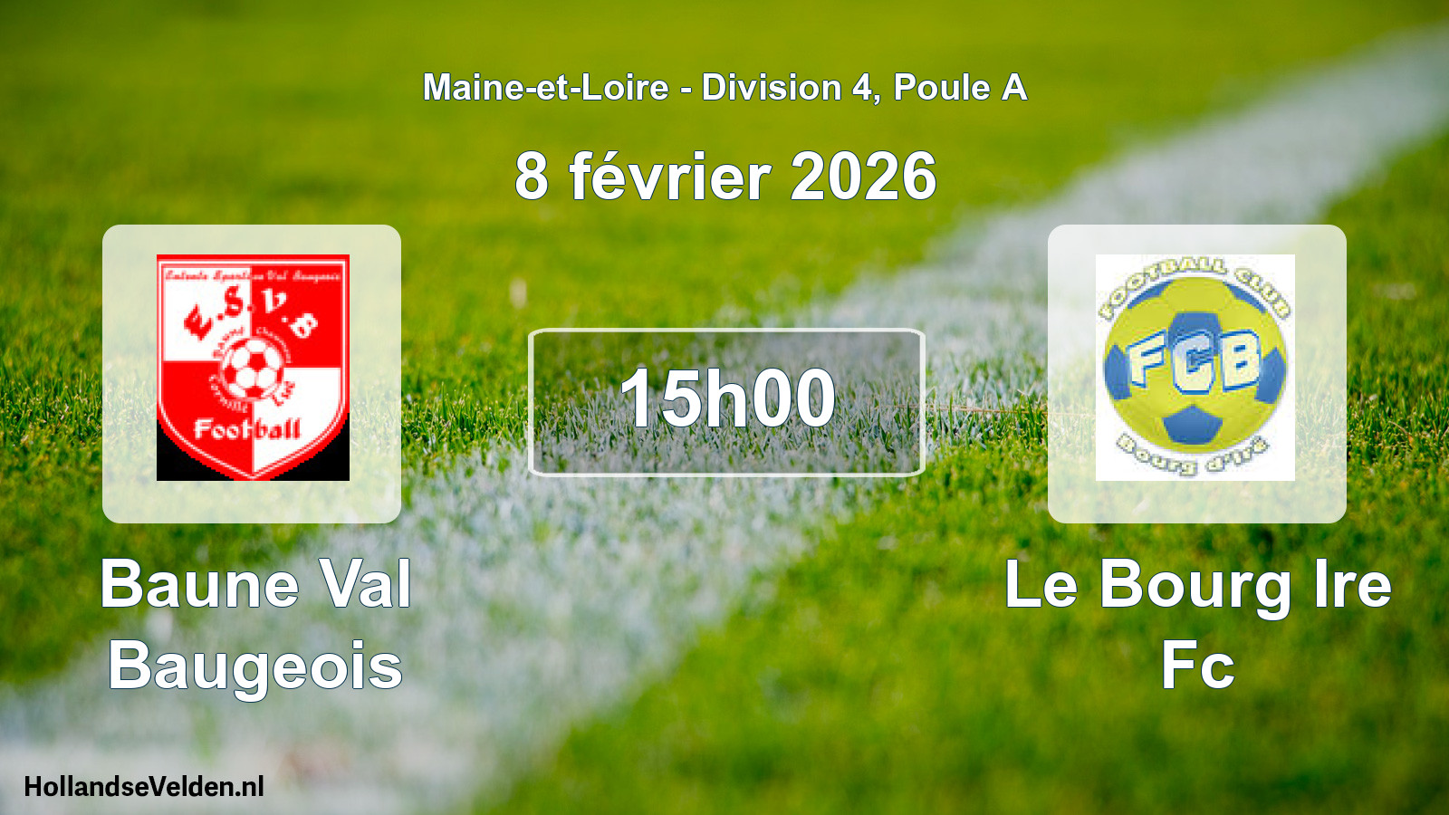 Geplande wedstrijd: Baune Val Baugeois - Le Bourg Ire Fc (8 februari 2026)