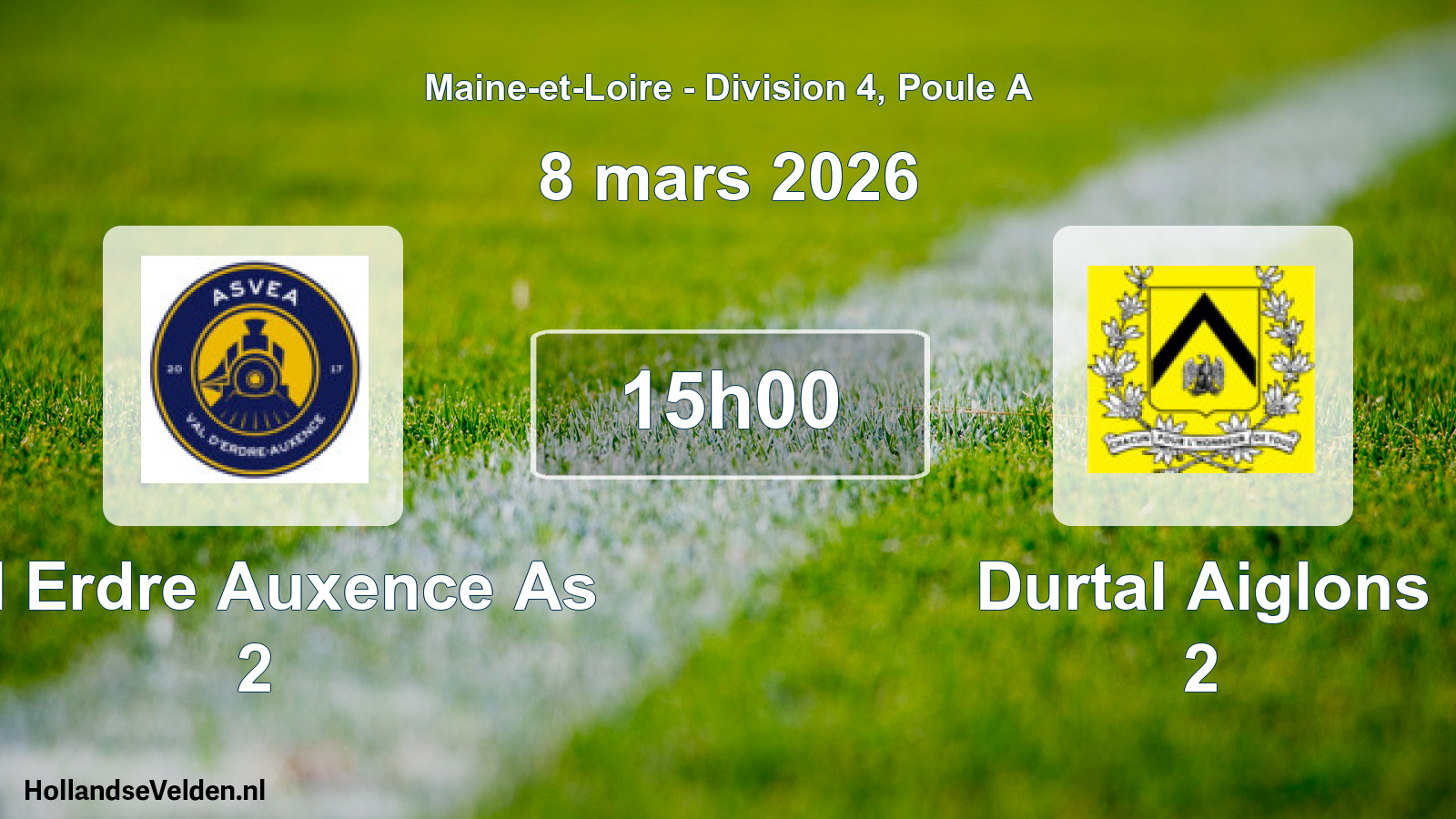 Geplande wedstrijd: Val Erdre Auxence As 2 - Durtal Aiglons 2 (8 mars 2026)