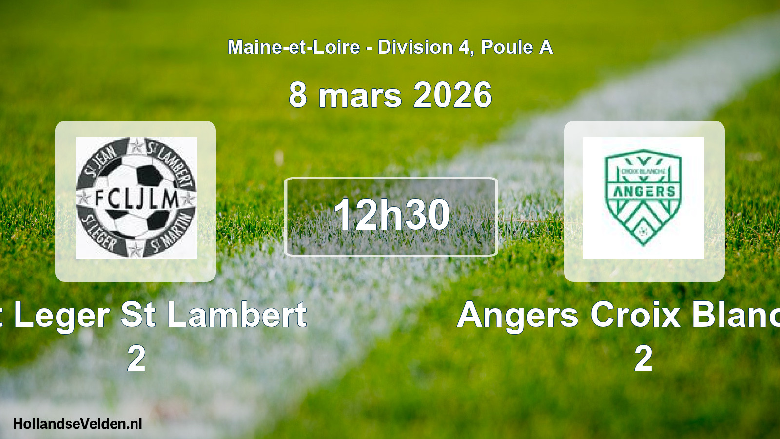 Geplande wedstrijd: St Leger St Lambert 2 - Angers Croix Blanche 2 (8 maart 2026)