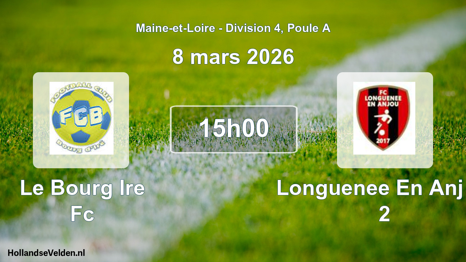 Geplande wedstrijd: Le Bourg Ire Fc - Longuenee En Anj Fc 2 (8 maart 2026)