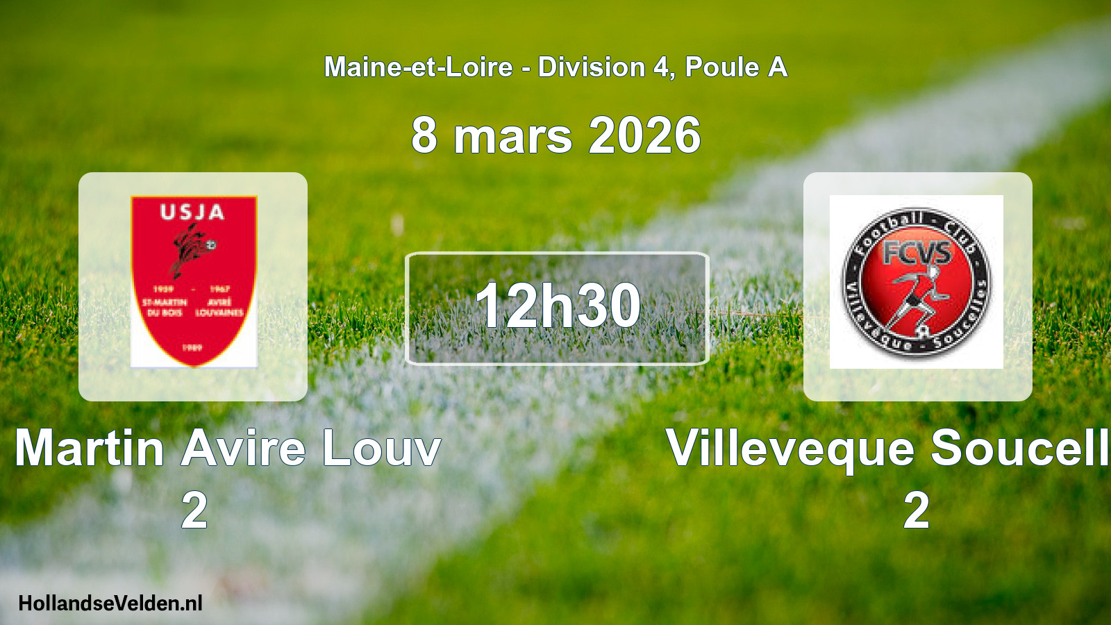 Geplande wedstrijd: St Martin Avire Louv 2 - Villeveque Soucelles 2 (8 mars 2026)