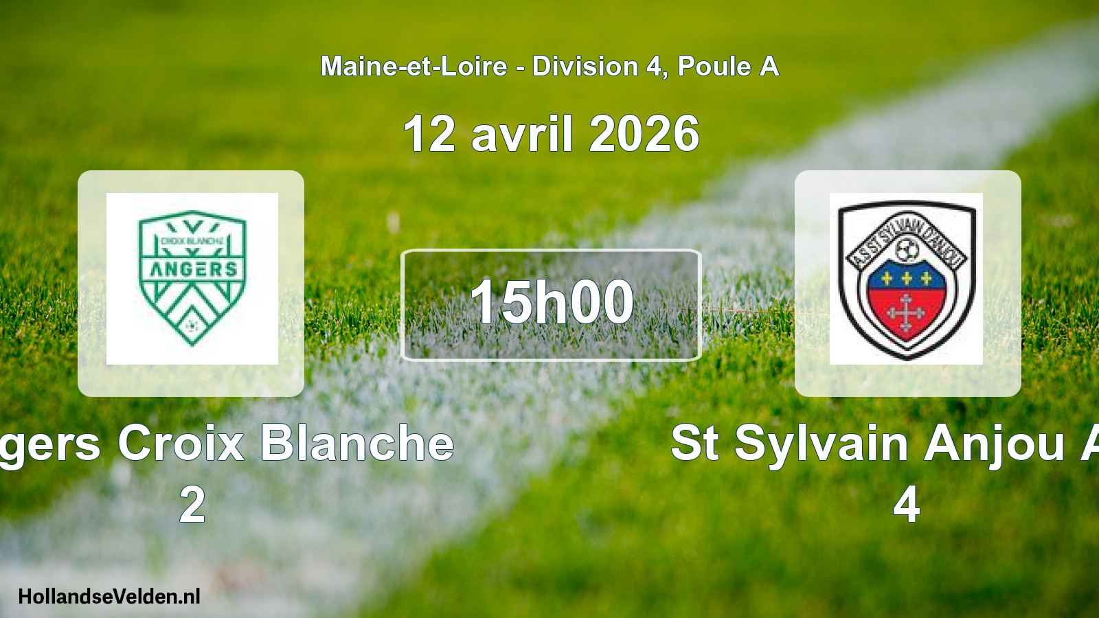Geplande wedstrijd: Angers Croix Blanche 2 - St Sylvain Anjou As 4 (12 april 2026)