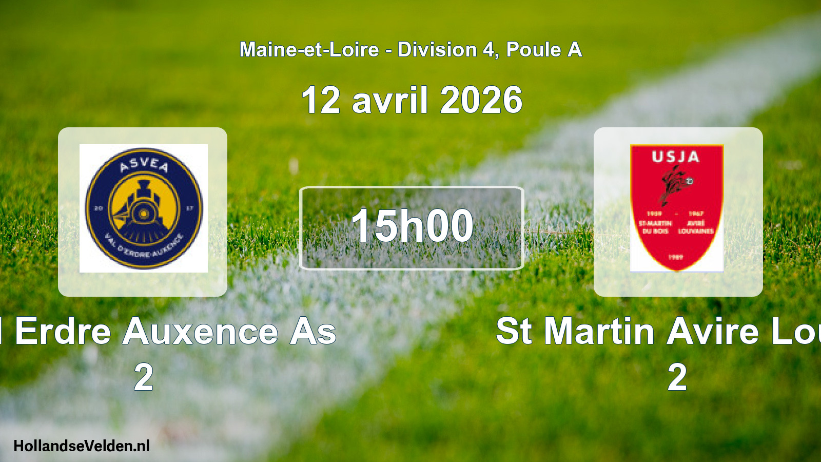 Geplande wedstrijd: Val Erdre Auxence As 2 - St Martin Avire Louv 2 (12 april 2026)