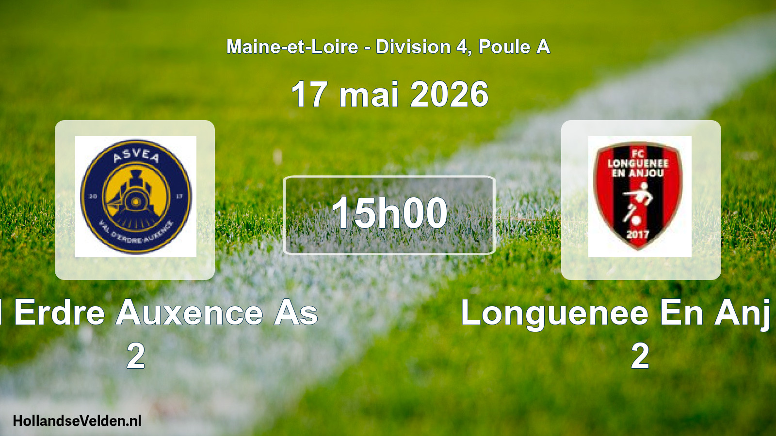 Geplande wedstrijd: Val Erdre Auxence As 2 - Longuenee En Anj Fc 2 (17 mei 2026)