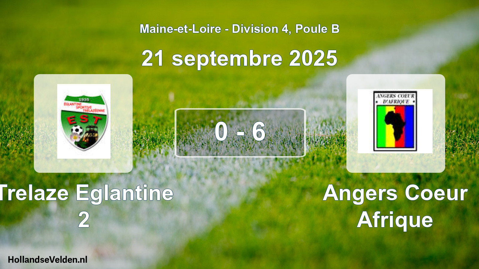 Gespeelde wedstrijd: Trelaze Eglantine 2 - Angers Coeur Afrique 0 - 6 (21 septembre 2025)