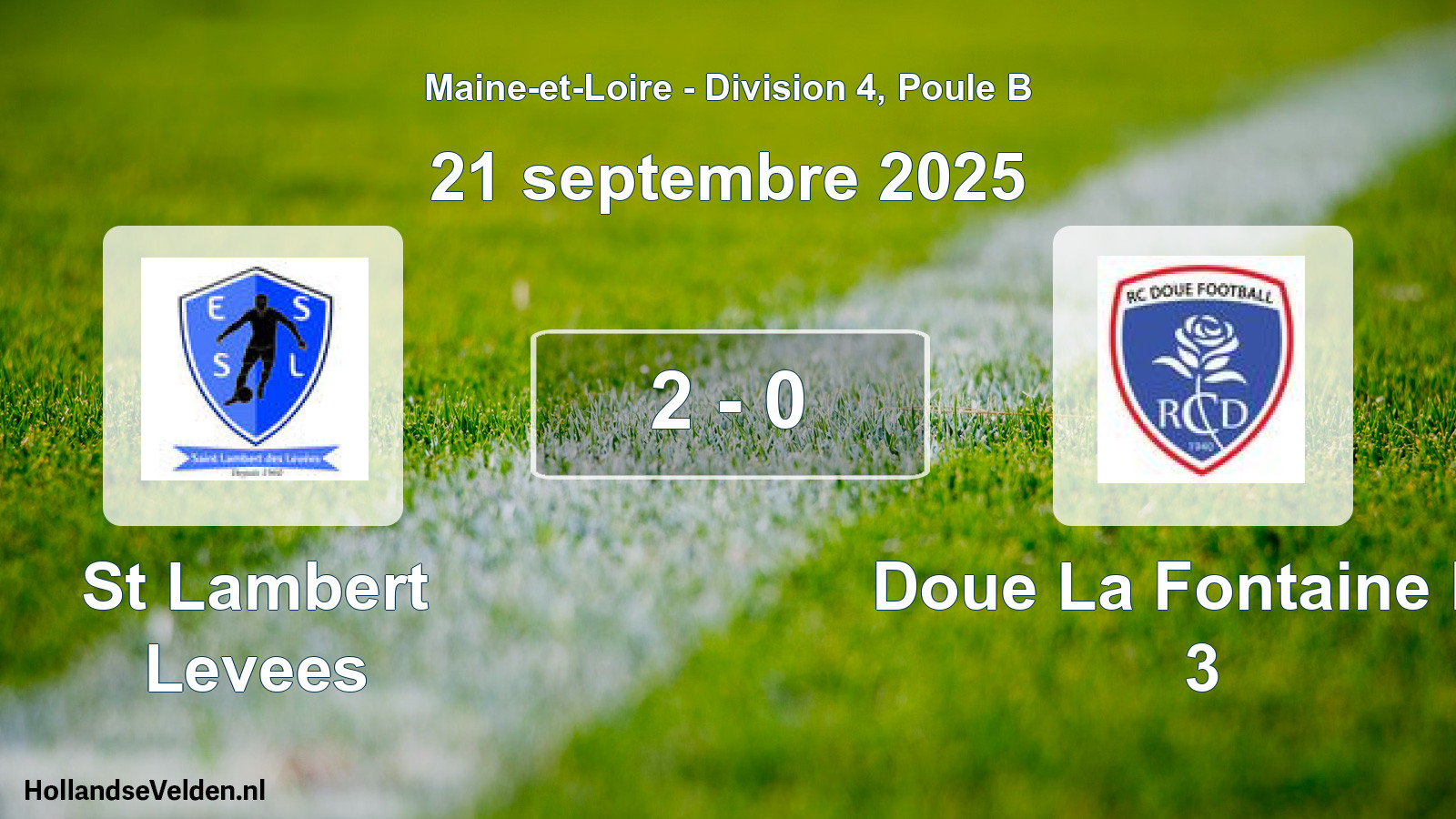 Gespeelde wedstrijd: St Lambert Levees - Doue La Fontaine Rc 3 2 - 0 (21 september 2025)
