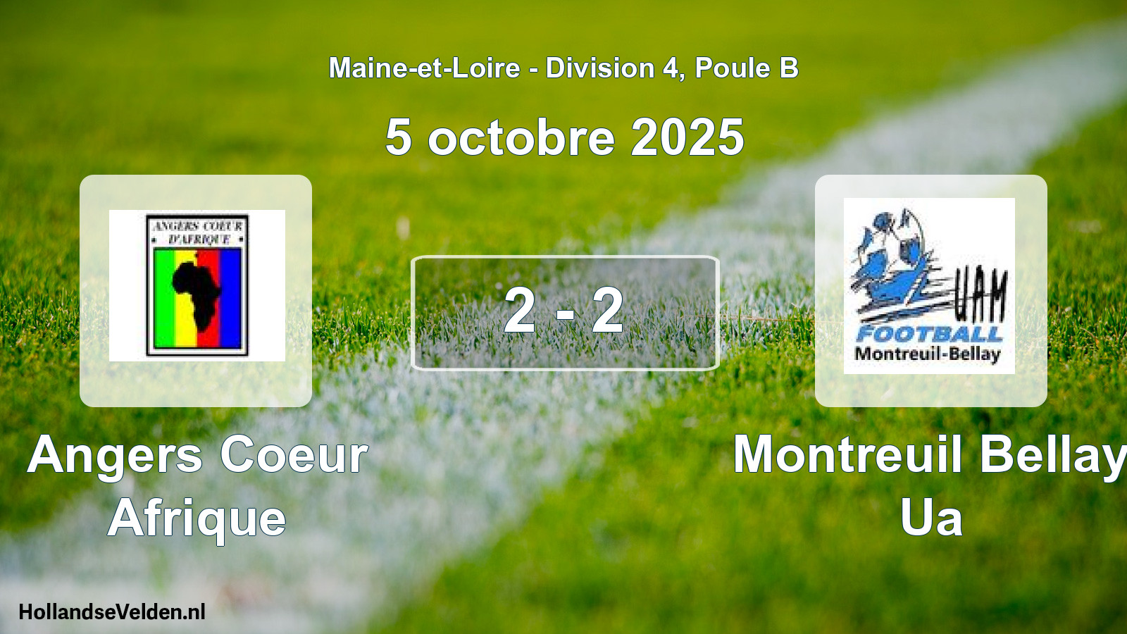 Gespeelde wedstrijd: Angers Coeur Afrique - Montreuil Bellay Ua 2 - 2 (5 octobre 2025)